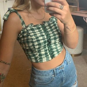 URBAN CROP TOP- shoulder ties & corset midline